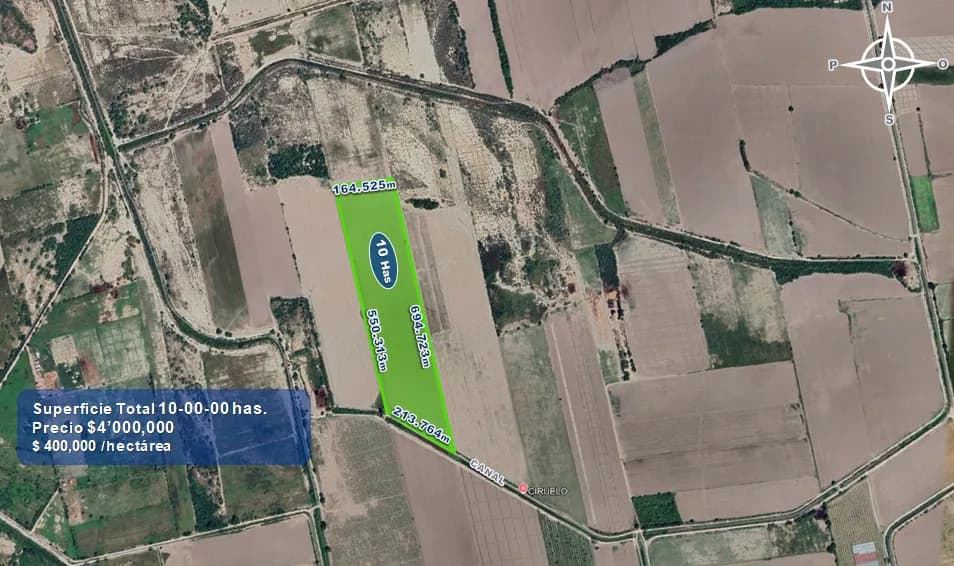 10 HECTAREAS AGRÍCOLAS Ejido Suarez (Campo Gastelum y Cohuibampo), Ahome Sinaloa